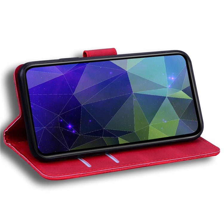 Stand Case for Motorola Edge 40 Pro 5G / Moto X40 5G / Edge+ (2023) , Solid Color PU Leather Wallet Phone Cover - Red