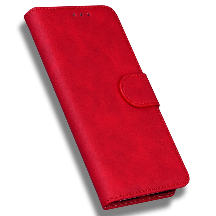 Stand Case for Motorola Edge 40 Pro 5G / Moto X40 5G / Edge+ (2023) , Solid Color PU Leather Wallet Phone Cover - Red