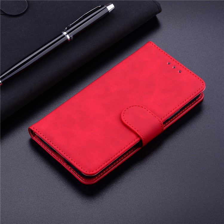 Stand Case for Motorola Edge 40 Pro 5G / Moto X40 5G / Edge+ (2023) , Solid Color PU Leather Wallet Phone Cover - Red