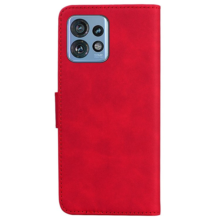 Stand Case for Motorola Edge 40 Pro 5G / Moto X40 5G / Edge+ (2023) , Solid Color PU Leather Wallet Phone Cover - Red