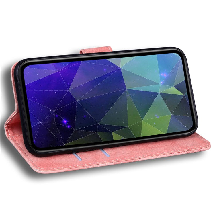 Stand Case for Motorola Edge 40 Pro 5G / Moto X40 5G / Edge+ (2023) , Solid Color PU Leather Wallet Phone Cover - Pink