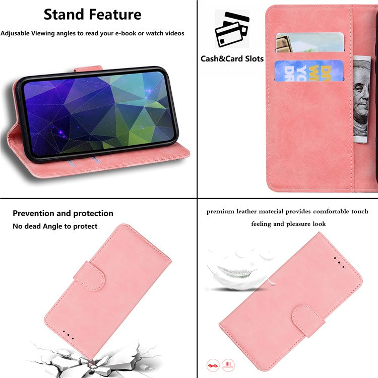 Stand Case for Motorola Edge 40 Pro 5G / Moto X40 5G / Edge+ (2023) , Solid Color PU Leather Wallet Phone Cover - Pink