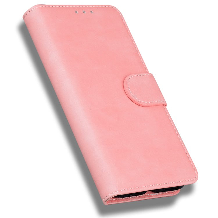 Stand Case for Motorola Edge 40 Pro 5G / Moto X40 5G / Edge+ (2023) , Solid Color PU Leather Wallet Phone Cover - Pink