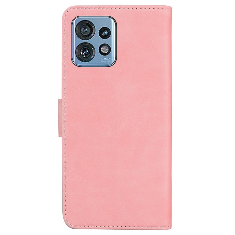 Stand Case for Motorola Edge 40 Pro 5G / Moto X40 5G / Edge+ (2023) , Solid Color PU Leather Wallet Phone Cover - Pink