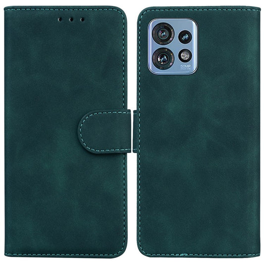 Stand Case for Motorola Edge 40 Pro 5G / Moto X40 5G / Edge+ (2023) , Solid Color PU Leather Wallet Phone Cover - Green