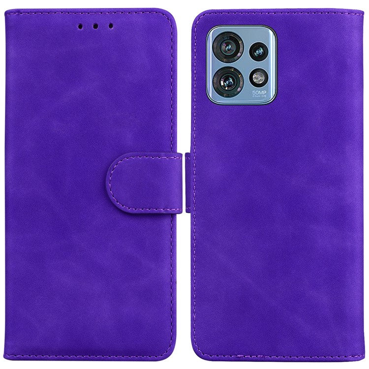 Stand Case for Motorola Edge 40 Pro 5G / Moto X40 5G / Edge+ (2023) , Solid Color PU Leather Wallet Phone Cover - Purple