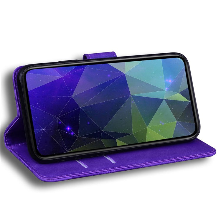 Stand Case for Motorola Edge 40 Pro 5G / Moto X40 5G / Edge+ (2023) , Solid Color PU Leather Wallet Phone Cover - Purple