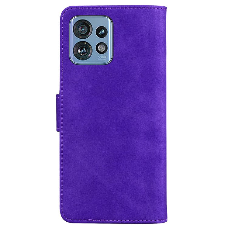 Stand Case for Motorola Edge 40 Pro 5G / Moto X40 5G / Edge+ (2023) , Solid Color PU Leather Wallet Phone Cover - Purple