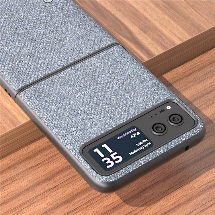 ABEEL For Motorola Razr 40 5G Rhinestone Texture Phone Case PU Leather + Hard PC Shell Ultra Thin Cover - Grey