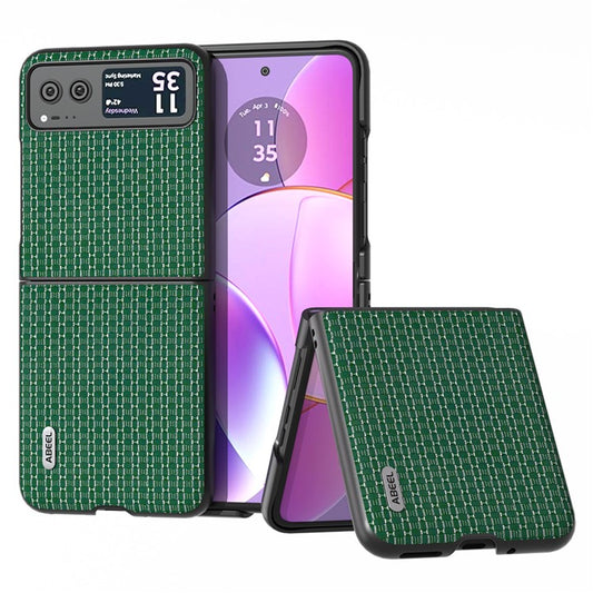 ABEEL For Motorola Razr 40 5G Luxury Texture Phone Case Cowhide Leather + PC Protective Cover - Green