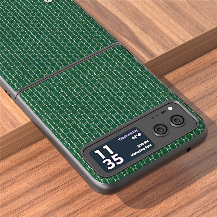 ABEEL For Motorola Razr 40 5G Luxury Texture Phone Case Cowhide Leather + PC Protective Cover - Green