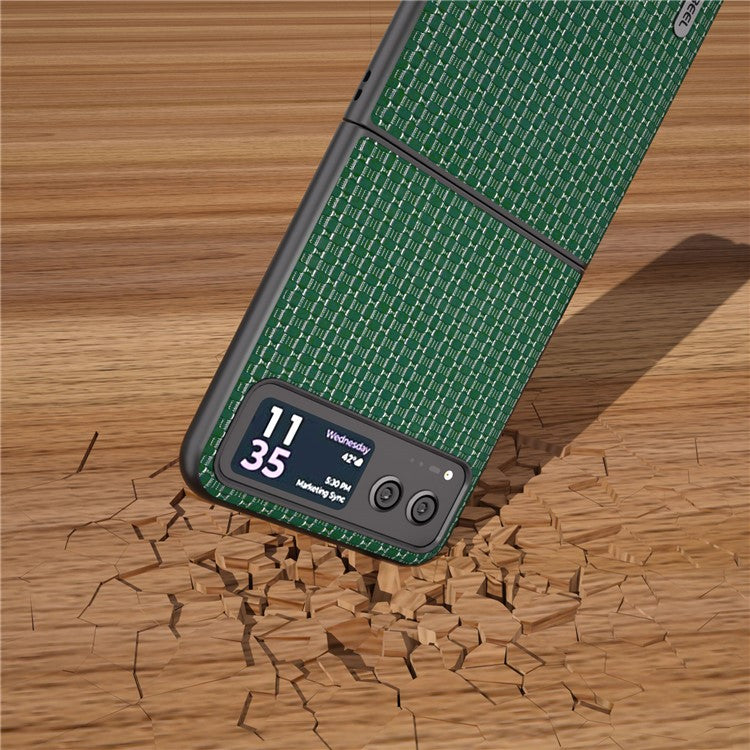 ABEEL For Motorola Razr 40 5G Luxury Texture Phone Case Cowhide Leather + PC Protective Cover - Green