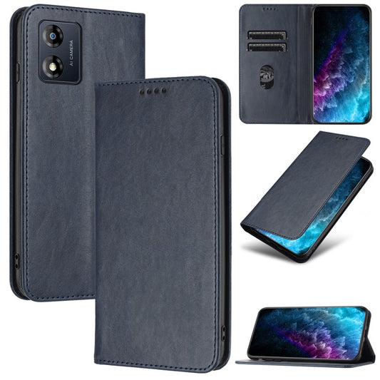 PU Leather Phone Case for Motorola Moto E13 4G , RFID Blocking Card Holder Phone Stand Cover - Blue