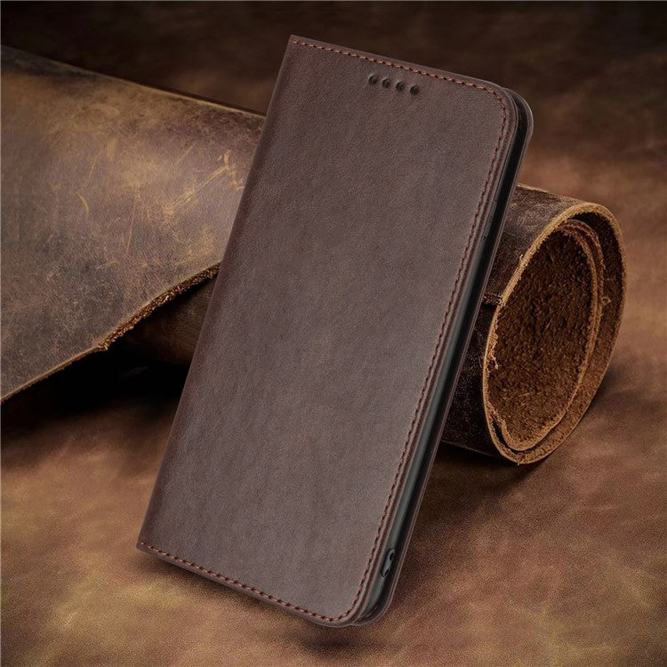 PU Leather Phone Case for Motorola Moto E13 4G , RFID Blocking Card Holder Phone Stand Cover - Brown