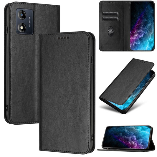 PU Leather Phone Case for Motorola Moto E13 4G , RFID Blocking Card Holder Phone Stand Cover - Black