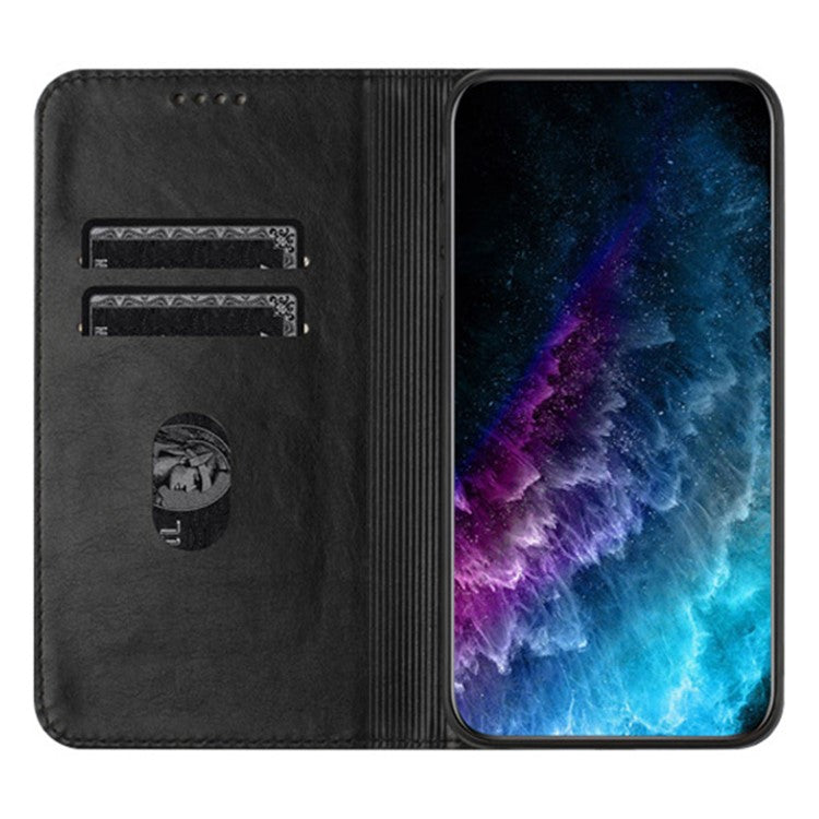 PU Leather Phone Case for Motorola Moto E13 4G , RFID Blocking Card Holder Phone Stand Cover - Black
