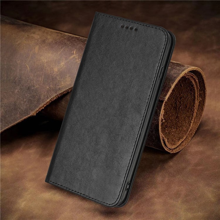 PU Leather Phone Case for Motorola Moto E13 4G , RFID Blocking Card Holder Phone Stand Cover - Black