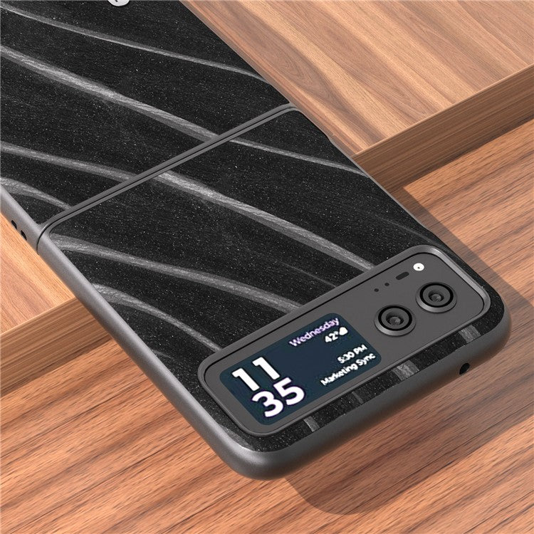 ABEEL Milky Way Series for Motorola Razr 40 5G Protective Phone Case PU Leather Coated PC Cover - Black