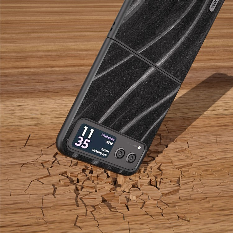 ABEEL Milky Way Series for Motorola Razr 40 5G Protective Phone Case PU Leather Coated PC Cover - Black