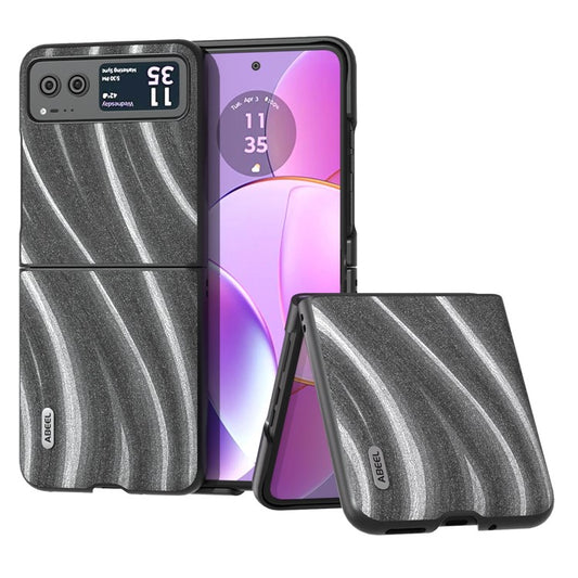 ABEEL Milky Way Series for Motorola Razr 40 5G Protective Phone Case PU Leather Coated PC Cover - Grey