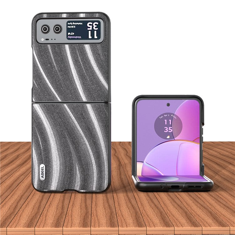 ABEEL Milky Way Series for Motorola Razr 40 5G Protective Phone Case PU Leather Coated PC Cover - Grey