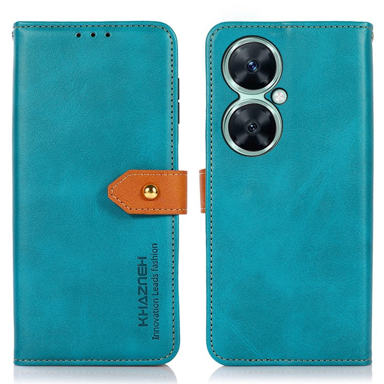KHAZNEH For Huawei nova 11i / Enjoy 60 Pro / Maimang 20 Cowhide Texture Leather Case Wallet Stand Phone Cover - Blue