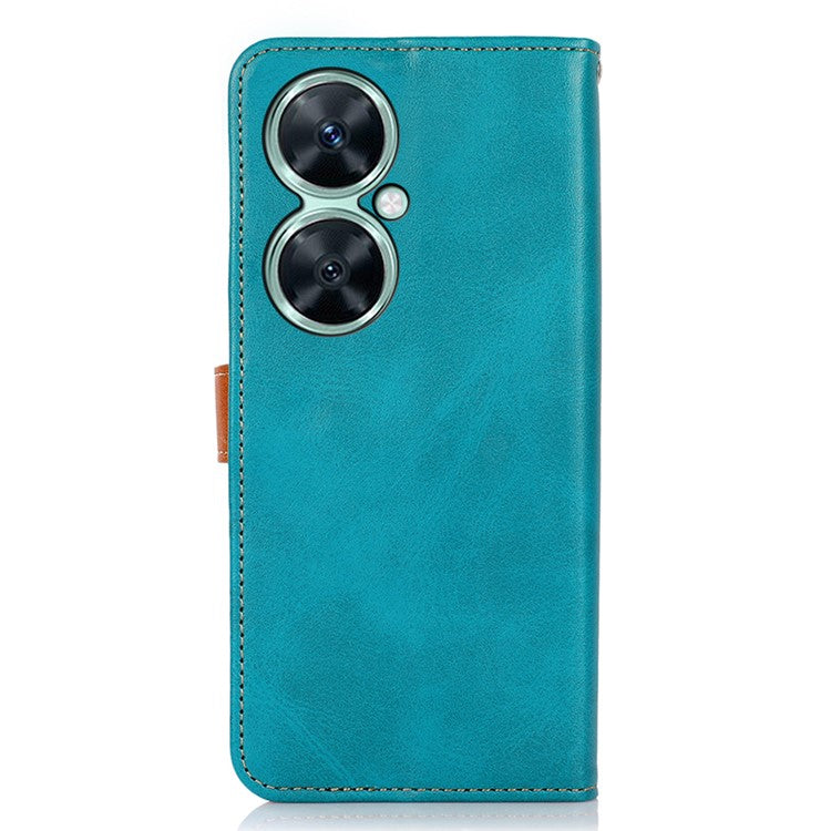 KHAZNEH For Huawei nova 11i / Enjoy 60 Pro / Maimang 20 Cowhide Texture Leather Case Wallet Stand Phone Cover - Blue