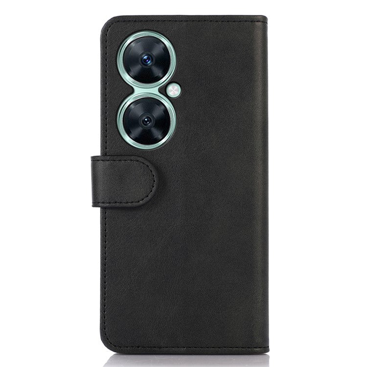 For Huawei nova 11i / Enjoy 60 Pro / Maimang 20 PU Leather Wallet Case Stand Cowhide Texture Phone Cover - Black