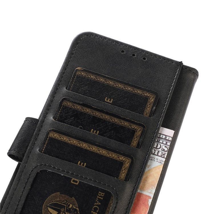 For Huawei nova 11 Pro / nova 11 Ultra Cowhide Texture Phone Wallet Case PU Leather Phone Stand Cover - Black