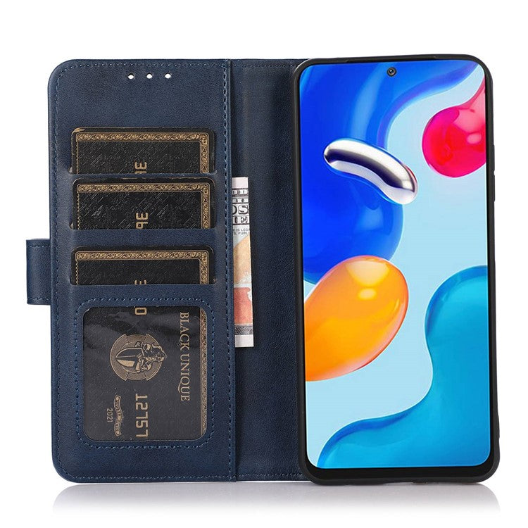 For Huawei nova 11 Pro / nova 11 Ultra Cowhide Texture Phone Wallet Case PU Leather Phone Stand Cover - Blue