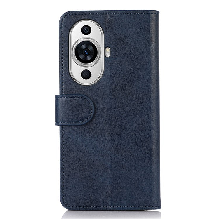 For Huawei nova 11 Pro / nova 11 Ultra Cowhide Texture Phone Wallet Case PU Leather Phone Stand Cover - Blue