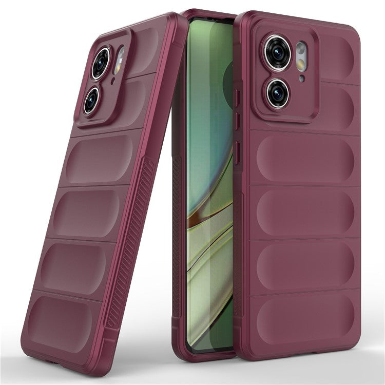 TPU Phone Case for Motorola Edge 40 5G Shockproof Rugged Phone Cover - Wine Red