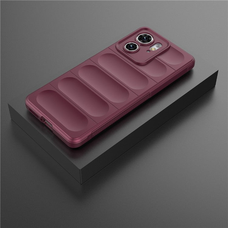 TPU Phone Case for Motorola Edge 40 5G Shockproof Rugged Phone Cover - Wine Red