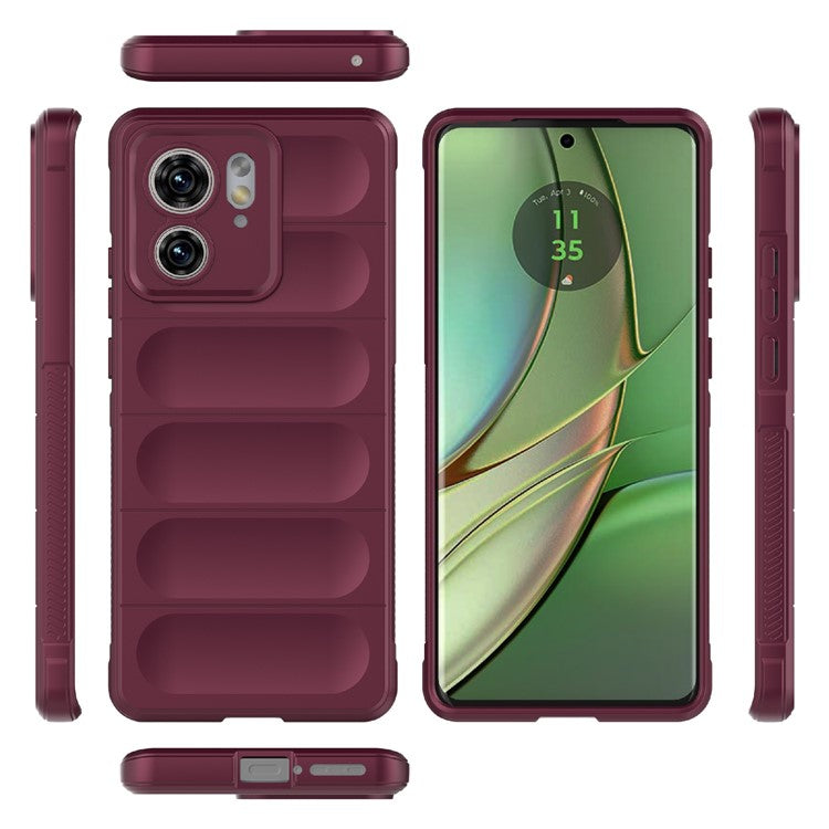 TPU Phone Case for Motorola Edge 40 5G Shockproof Rugged Phone Cover - Wine Red