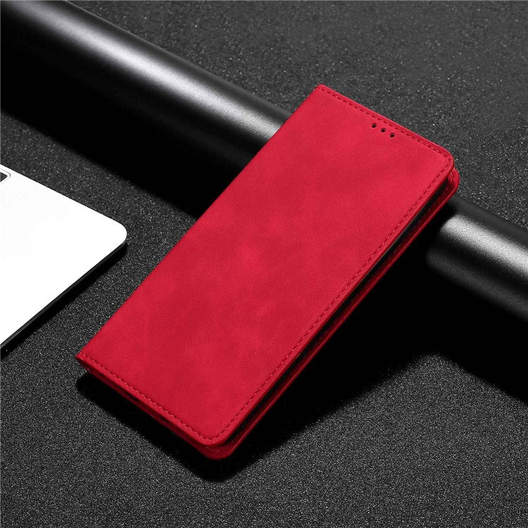 For Huawei Enjoy 60 Pro / nova 11i / Maimang 20 Card Holder PU Leather Phone Case Skin-touch Phone Stand Cover - Red