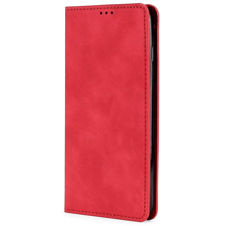 For Huawei Enjoy 60 Pro / nova 11i / Maimang 20 Card Holder PU Leather Phone Case Skin-touch Phone Stand Cover - Red