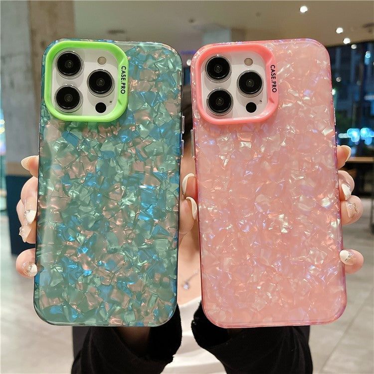 Acrylic PC Phone Case for iPhone 14 Pro Shell Texture Shockproof Slim Phone Cover - Pink