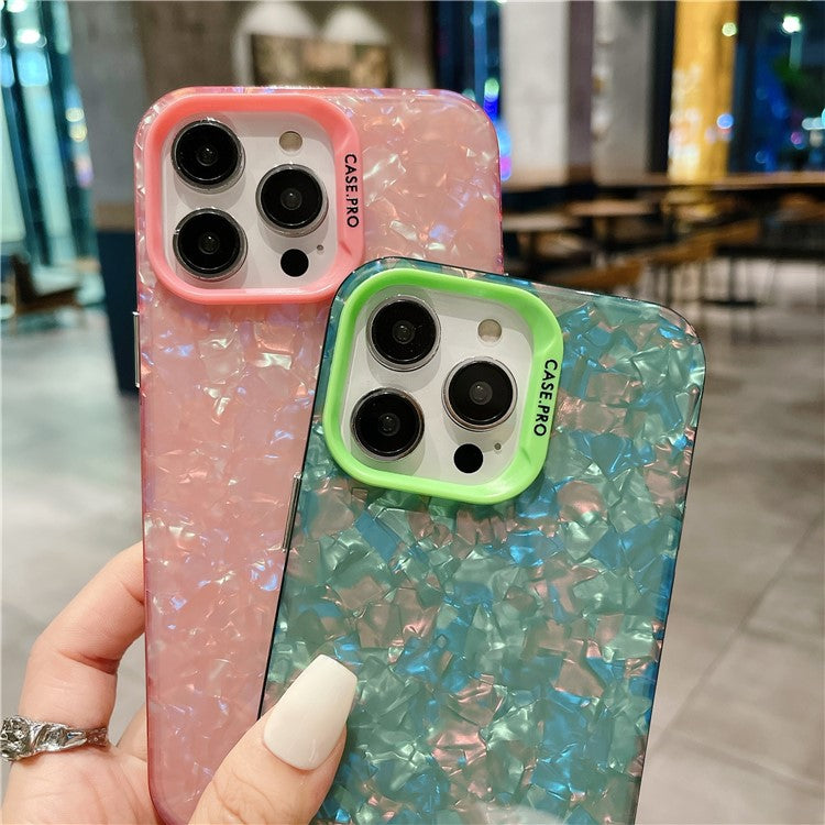 Acrylic PC Phone Case for iPhone 14 Pro Shell Texture Shockproof Slim Phone Cover - Pink