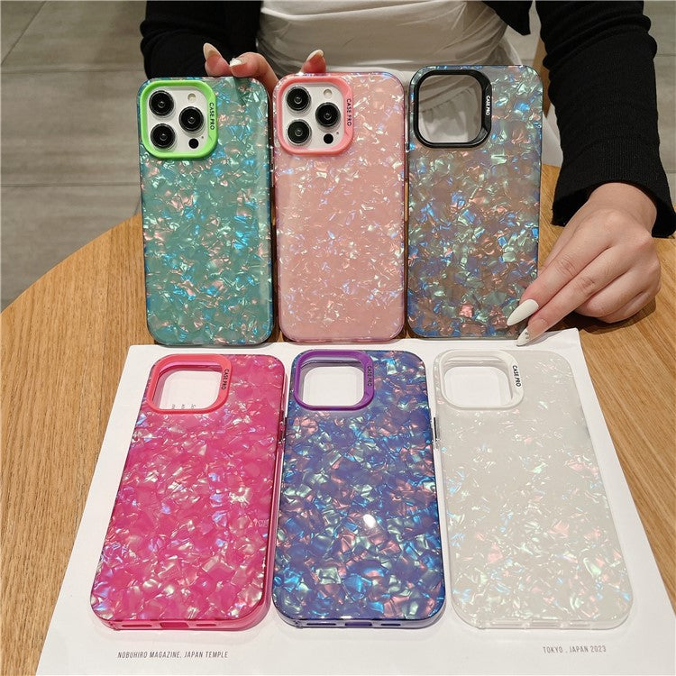 Acrylic PC Phone Case for iPhone 14 Pro Shell Texture Shockproof Slim Phone Cover - Pink