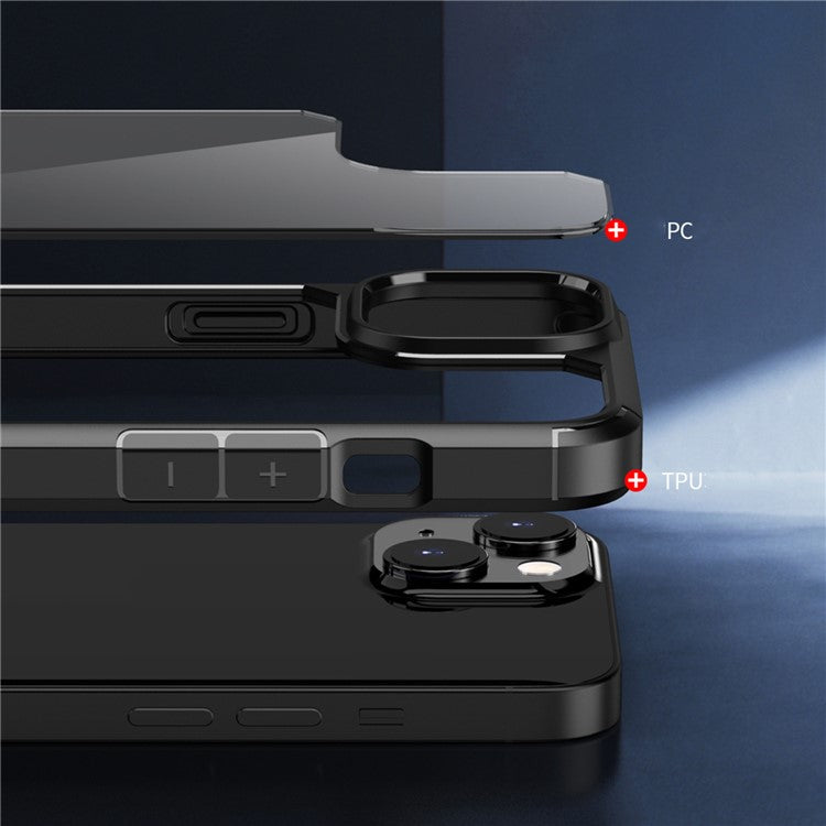 Defense Armor Series for iPhone 14 Plus Clear Phone Shell TPU + PC Drop-Proof Phone Cover - Dark Purple