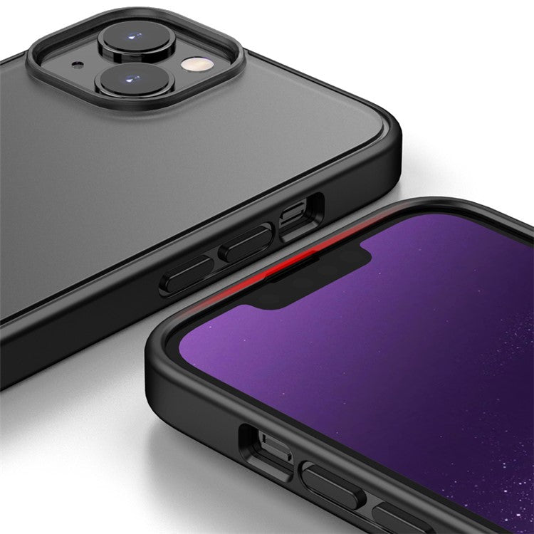 Magic Series for iPhone 14 Plus TPU + PC Phone Case  Translucent Matte Anti-Fingerprint Cover - Black