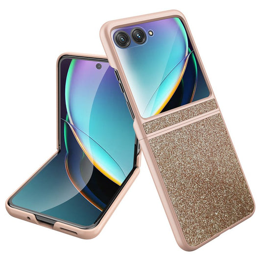 For Motorola Razr 40 Ultra 5G Sparkle Glitter Phone Case Hard PC Protective Cover - Gold
