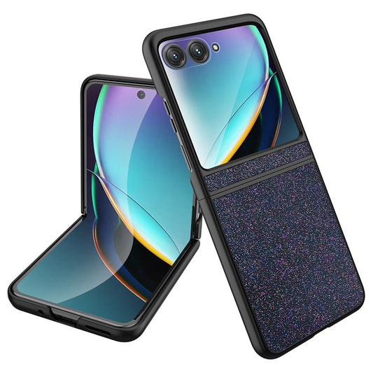 For Motorola Razr 40 Ultra 5G Sparkle Glitter Phone Case Hard PC Protective Cover - Blue