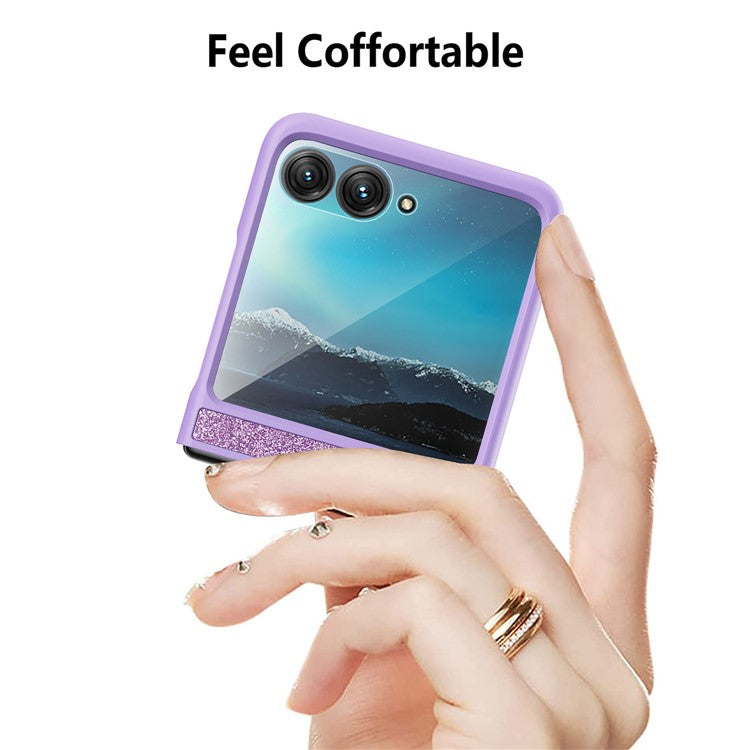 For Motorola Razr 40 Ultra 5G Sparkle Glitter Phone Case Hard PC Protective Cover - Blue