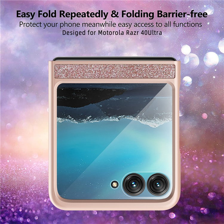 For Motorola Razr 40 Ultra 5G Sparkle Glitter Phone Case Hard PC Protective Cover - Red