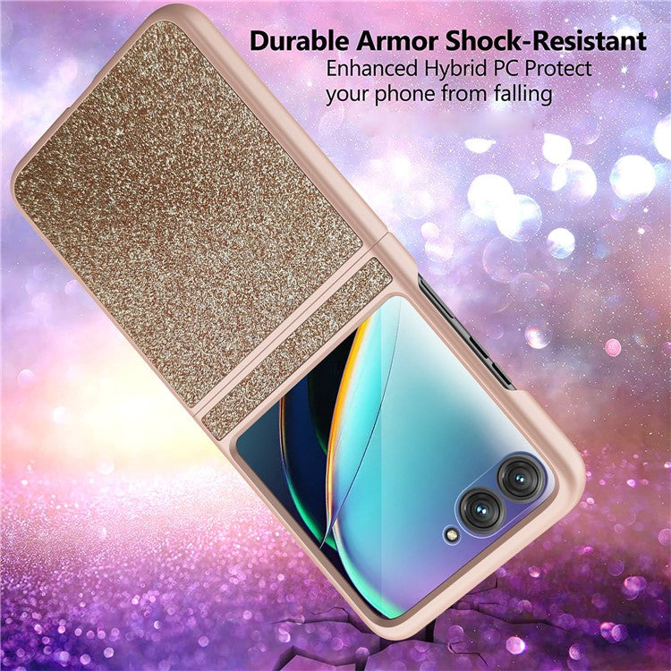 For Motorola Razr 40 Ultra 5G Sparkle Glitter Phone Case Hard PC Protective Cover - Red