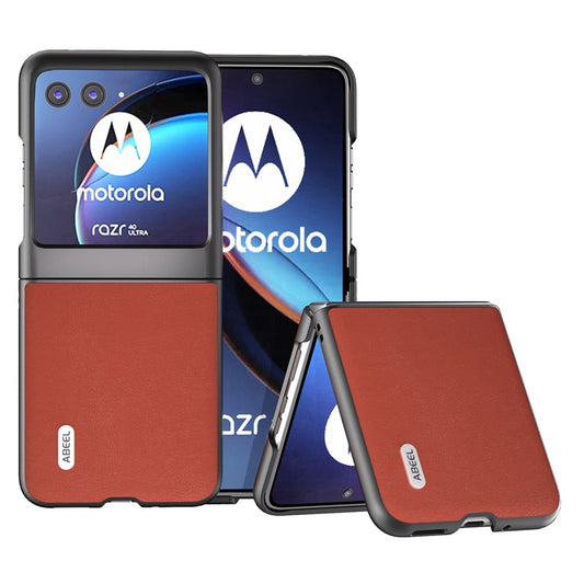 ABEEL For Motorola Razr 40 Ultra 5G Protective Case Haze Textured PU Leather + PC Phone Shell Cover - Red