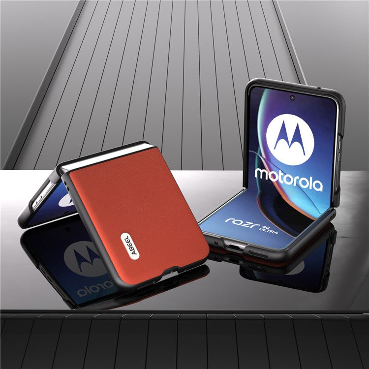 ABEEL For Motorola Razr 40 Ultra 5G Protective Case Haze Textured PU Leather + PC Phone Shell Cover - Red