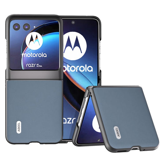 ABEEL For Motorola Razr 40 Ultra 5G Protective Case Haze Textured PU Leather + PC Phone Shell Cover - Blue