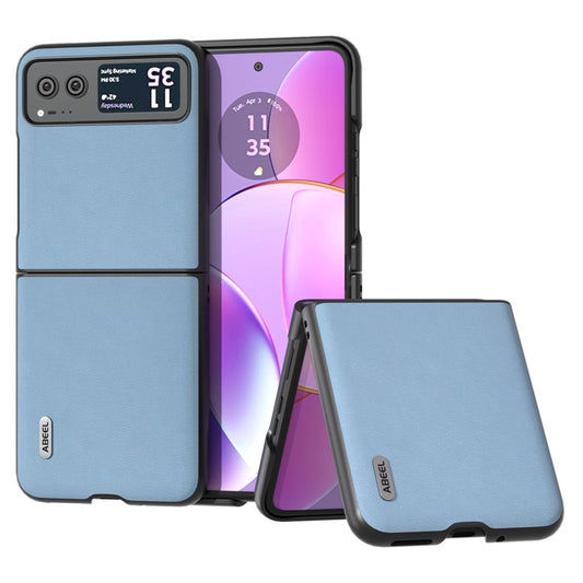 ABEEL For Motorola Razr 40 5G Haze Textured Phone Case PU Leather Coated PC Back Cover - Blue